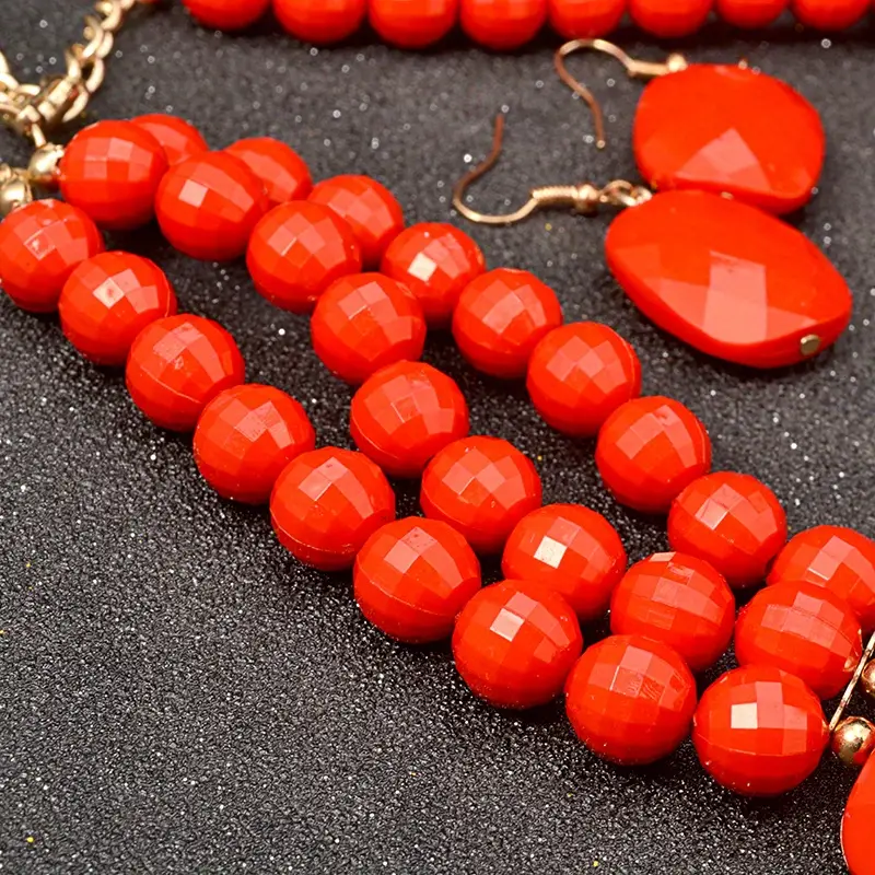 boho style african bead jewelry plastic red bead necklace - Temu boho style african bead jewelry plastic red bead necklace - Temu